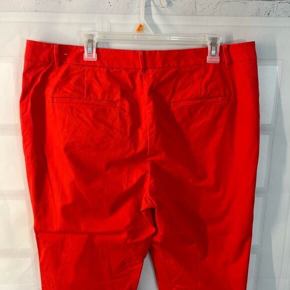 Ann Taylor Red Cotton Cropped Summer Dress Pants Size 16 - Picture 7 of 12